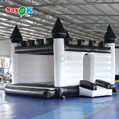 Istana Bouncy Tiup Putih dan Hitam Rumah Bouncing Tiup untuk Acara Luar Ruangan