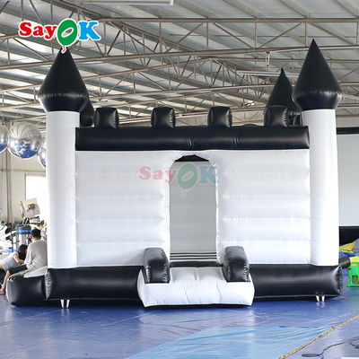 Istana Bouncy Tiup Putih dan Hitam Rumah Bouncing Tiup untuk Acara Luar Ruangan