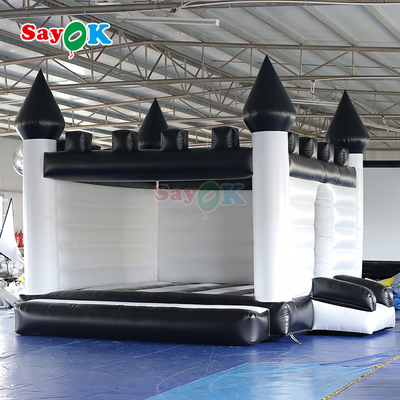 Istana Bouncy Tiup Putih dan Hitam Rumah Bouncing Tiup untuk Acara Luar Ruangan