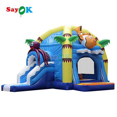 Sayok Komersial PVC Inflatable Bouncy Castle Sea Clownfish Octopus Inflatable Bouncer House untuk Anak-anak
