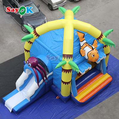 Sayok Komersial PVC Inflatable Bouncy Castle Sea Clownfish Octopus Inflatable Bouncer House untuk Anak-anak