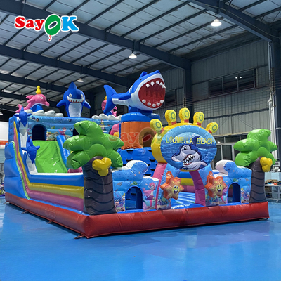 Sayok Raksasa Seaworld Rumah Balon Tiup Combo Taman Bermain Anak-anak Istana Bouncing Tiup dengan Perosotan Panjat
