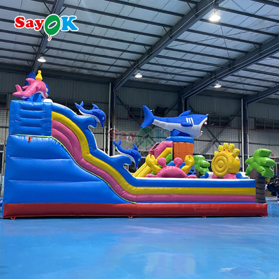 Sayok Raksasa Seaworld Rumah Balon Tiup Combo Taman Bermain Anak-anak Istana Bouncing Tiup dengan Perosotan Panjat