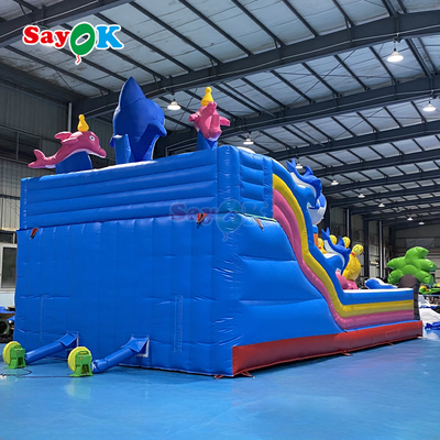 Sayok Raksasa Seaworld Rumah Balon Tiup Combo Taman Bermain Anak-anak Istana Bouncing Tiup dengan Perosotan Panjat