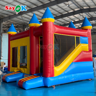 Sayok Istana Bouncing Tiup Luar Ruangan Komersial PVC Rumah Pantul Combo untuk Anak-anak