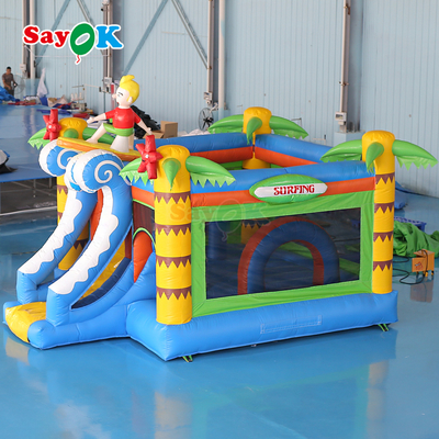 Sayok Surf bertema Bouncer Inflatable Castle Commercial Bouncy Castle Inflatable Combo untuk Anak-anak