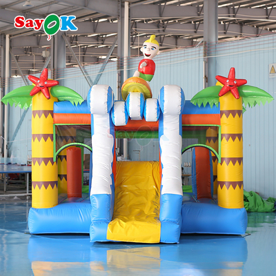 Sayok Surf bertema Bouncer Inflatable Castle Commercial Bouncy Castle Inflatable Combo untuk Anak-anak