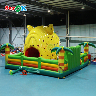 Tiger Jungle bertema Bounce House Inflatable Giant Bouncy Castle untuk Anak-anak