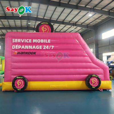 Rumah Balon Mobil Sayok Pink Bouncer Tiup Komersial untuk Anak-anak