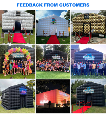 Sayok 26ft Portable Inflatable Nightclub Outdoor Party Inflatable Disco Tent Klub Malam Hitam dengan Lampu