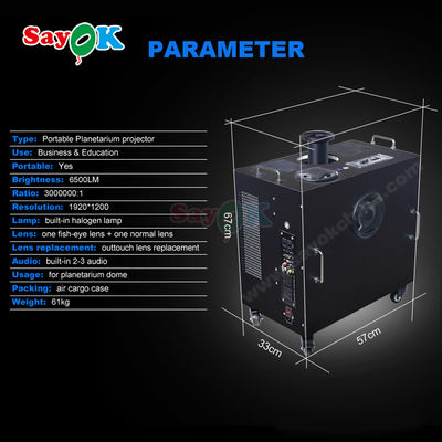 Sayok 6500LM Planetarium Portable Inflatable dengan Garansi 1 Tahun dan 4 Roda untuk Proyeksi Full Dome HD