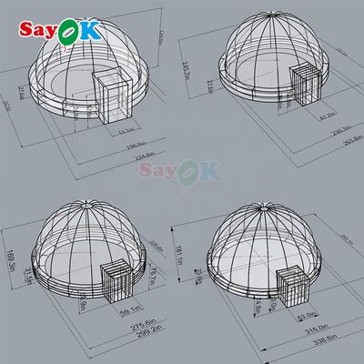 100% Blackout Inflatable Planetarium Dome dengan Daya AC 110-240V dan Dimensi Lebih dari 12ft