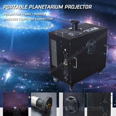 Proyektor Planetarium Portabel Fulldome 360 Derajat dengan Kecerahan 5500LM dan Mobilitas 4 Roda