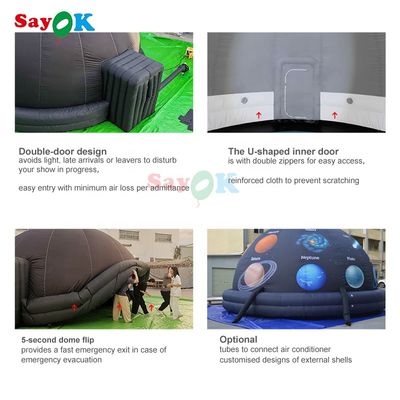 8M Diameter Inflatable Planetarium Dome with Professional Grey Projection Fabric and Durable Oxford Fabric for Education