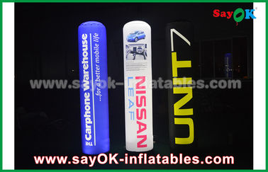 190T Nylon Cloth Inflatable Pencahayaan Dekorasi, 2m Advertising Inflatable Pillar Dengan LED Lighting