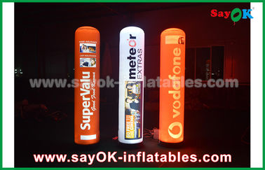 190T Nylon Cloth Inflatable Pencahayaan Dekorasi, 2m Advertising Inflatable Pillar Dengan LED Lighting