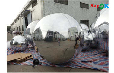 Bola cermin Emas Ringan Perak Dia 2m Balon Inflatable Untuk Iklan Mudah Untuk Membawa