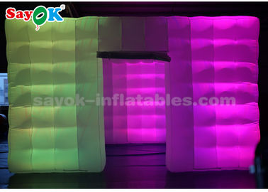 6 Man Inflatable Tent White Cube LED Light Inflatable Air Tent Untuk Acara / Pesta / Periklanan