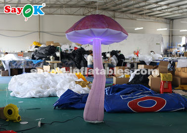 Nylon Cloth 2m Hanging Blow Up Mushroom Dengan Lampu LED Untuk Acara / Pernikahan