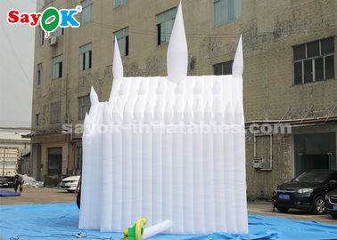 Putih 210D Oxford Cloth Inflatable Bouncy Castle Untuk Anak-Anak Ukuran Disesuaikan