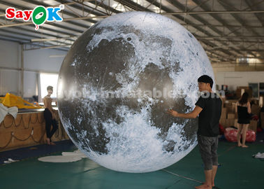 3m Raksasa Iklan Inflatable Pencahayaan Dekorasi Moon Globe Ball
