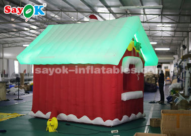 SGS ROHS Inflatable Natal Santa Claus House Warna Merah + Putih