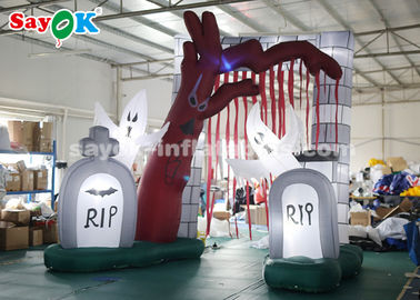 Durable 5 * 4m Inflatable Liburan Dekorasi Halloween Entrance Archway Dengan Lampu LED