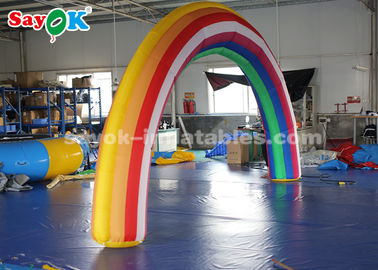 Custom Inflatable Arch 210D Oxford Cloth 6 * 3mH Inflatable Rainbow Arch Untuk Bisnis Sewa