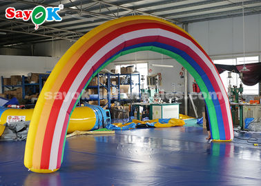 Custom Inflatable Arch 210D Oxford Cloth 6 * 3mH Inflatable Rainbow Arch Untuk Bisnis Sewa