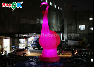 Balon Hewan Inflatable Warna Pink Karakter Kartun Inflatable, 10m Tinggi Raksasa Inflatable Flamingo