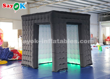 Tenda Pesta Inflatable Black Inflatable Cube Photo Booth Untuk Mengiklankan Kekuatan Air Mata Tinggi
