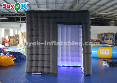 Tenda Pesta Inflatable Black Inflatable Cube Photo Booth Untuk Mengiklankan Kekuatan Air Mata Tinggi