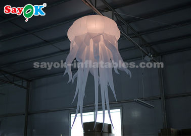Dekorasi Pencahayaan Tiup Hijau / Taman Hiburan Blow Up Jellyfish Glowing