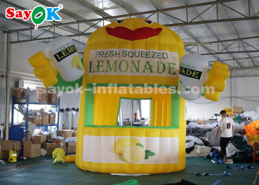 Tenda Kerja Tiup 3 * 3 * 4m Oxford Cloth Inflatable Lemonade Stand Booth Untuk Iklan