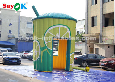 Tenda Inflatable Terbaik 5m Tinggi PVC Inflatable Lemonade Stand Booth Dengan Blower Untuk Bisnis