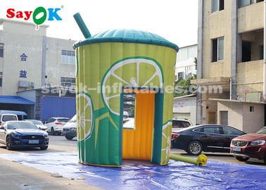 Tenda Canopy Inflatable 5m Tinggi PVC Inflatable Lemonade Stand Booth Dengan Blower Untuk Bisnis