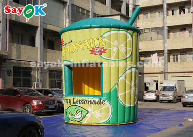 Tenda Canopy Inflatable 5m Tinggi PVC Inflatable Lemonade Stand Booth Dengan Blower Untuk Bisnis