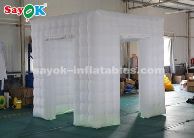 Tenda Pesta Tiup Tiga Pintu Booth Foto Tiup 2.5m Cube Portable LED Light