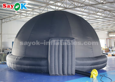 Hitam Dua Cincin Bawah Planetarium Inflatable Dengan PVC Floor Mat Flame Retardant