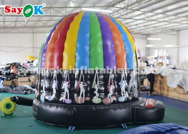 Tenda Rumah Tiup PVC Tarpaulin Colorful Inflatable Disco Dome Dengan Lampu Led Ajaib CE SGS ROHS