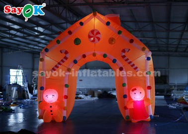 Inflatable Christmas Arch Gingerbread Man Candy Sticks Christmas Inflatable Arch Dengan Lampu LED