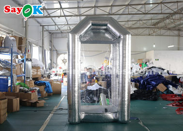 1.5m/5ft Silver Cube Inflatable Money Cash Booth Machine Untuk Pembukaan Perusahaan