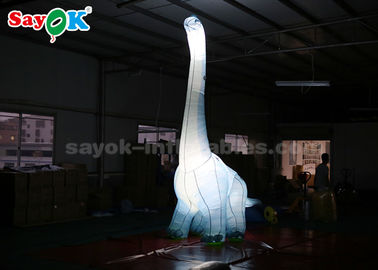 Blow Up Karakter Kartun Kain Oxford 4mH Karakter Kartun Inflatable Dinosaurus Dengan Lampu LED