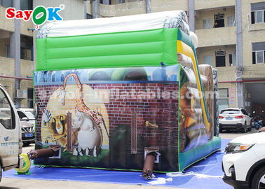 Commercial Inflatable Slide 6*4m Animal Theme Party Inflatable Bouncer Slide Untuk Iklan