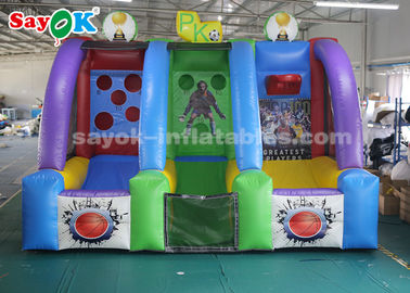 Inflatable Lawn Games Garden Inflatable Sports Games Menembak Ring Basket Dan Gerbang Sepak Bola Dengan Blower Udara