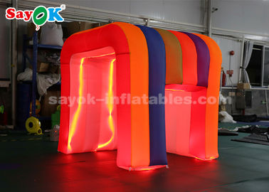 Tenda Pesta Tiup Warna Pelangi Lampu LED Mini Blow Up Photo Booth Untuk Anak-anak SGS ROHS