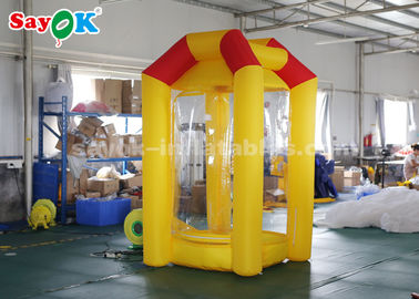 Produk Inflatable Kustom tahan lama, Yellow Inflatable Booth Cash Money Grab Machine