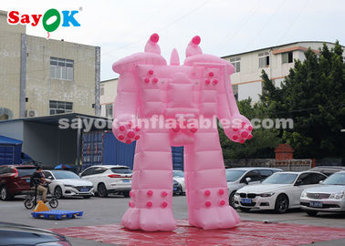 Robot Inflatable Raksasa Pink 5m Robot Inflatable Karakter Kartun Untuk Bisnis Sewa