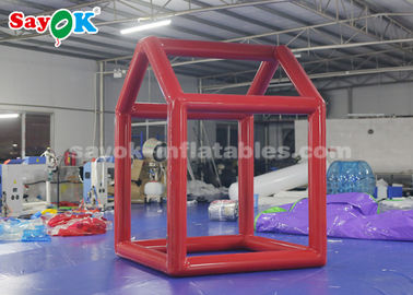 Produk Kustom Tiup Merah, 0.6mm PVC Terpal Cube Photo Booth Bingkai Tiup Untuk Iklan