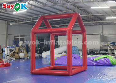 Produk Kustom Tiup Merah, 0.6mm PVC Terpal Cube Photo Booth Bingkai Tiup Untuk Iklan